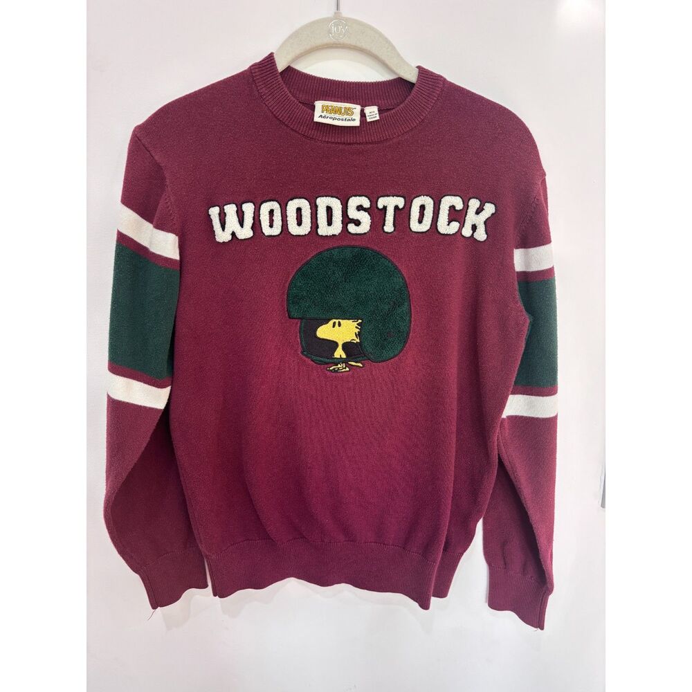 Aeropostale Peanuts Woodstock Football Helmet Crew Sweater XS